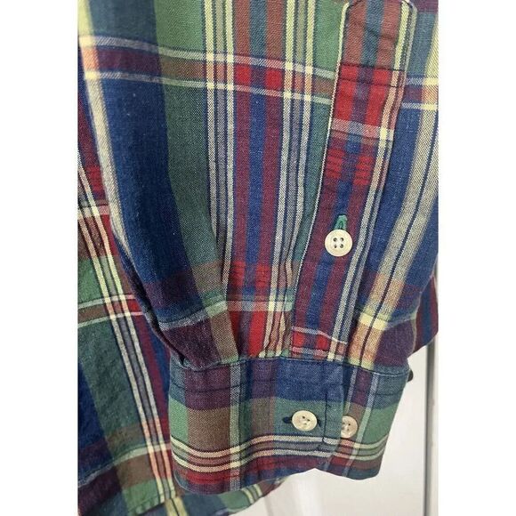 Vintage Tommy Hilfiger Men’s L Plaid Long Sleeve Cotton Button Down Shirt - Picture 6 of 8